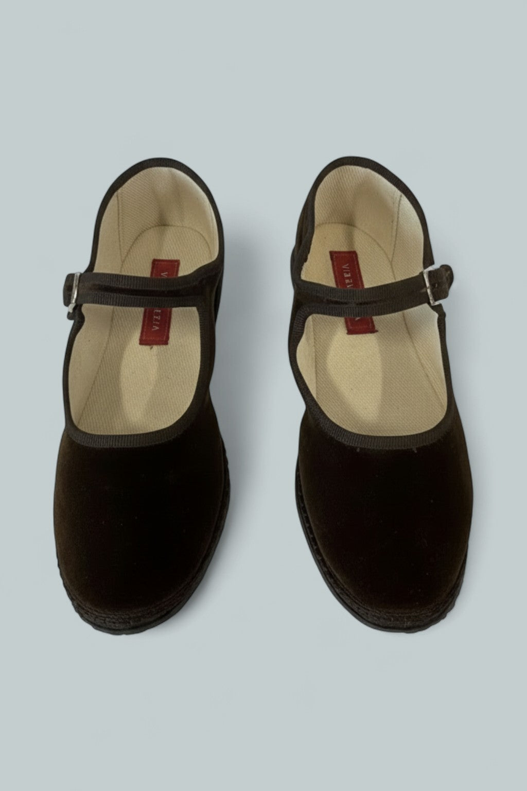 Women's Mary Jane Velvet Flats - Brown