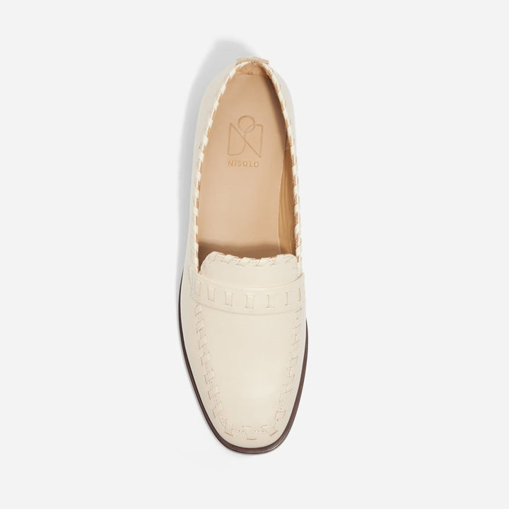 Lidia Whipstitch Loafer - Pearl