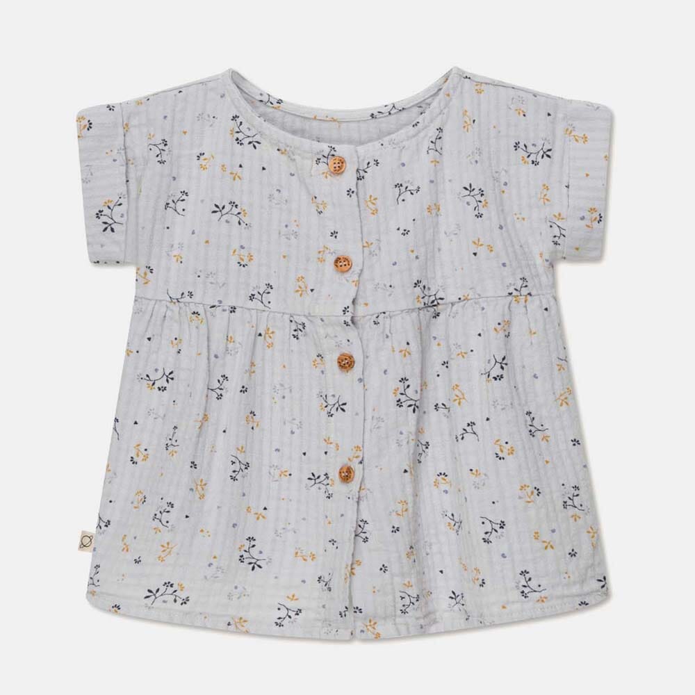 Muslin Floral Baby Dress & Bloomers - Soft Grey Dresses + Skirts My Little Cozmo 