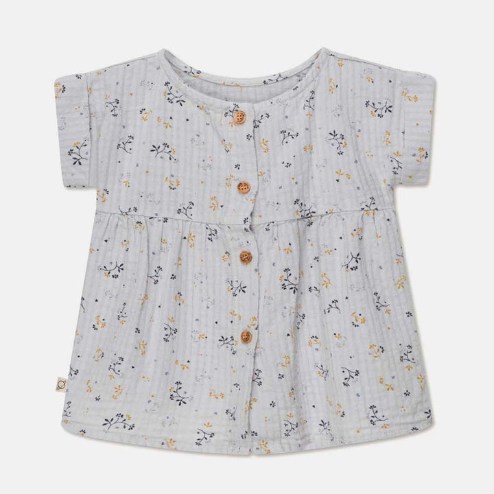 Muslin Floral Baby Dress & Bloomers - Soft Grey Dresses + Skirts My Little Cozmo 