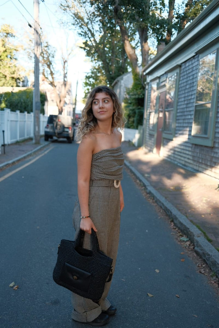 The LIDO Straw Tote - Black