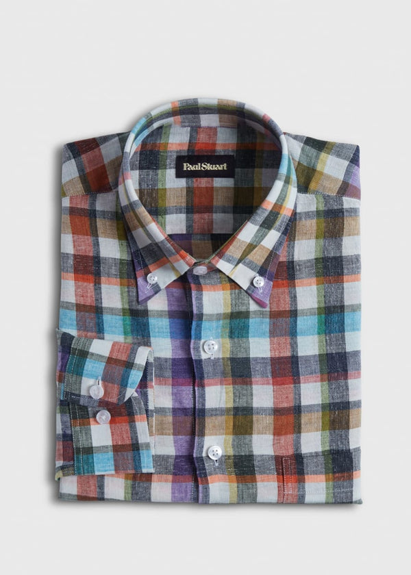 Linen Check Sport Shirt - Multi