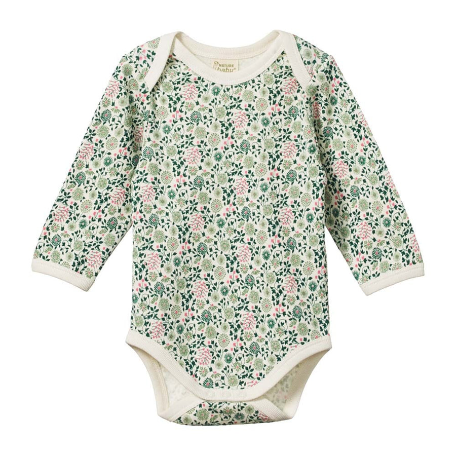 Long Sleeve Bodysuit - Willow Print Bodysuits + Onesies Nature Baby 