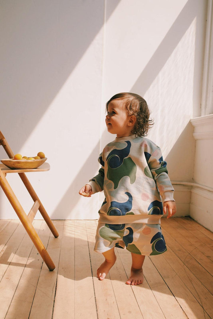 Organic Pima Cotton Kids Shorts - Wave