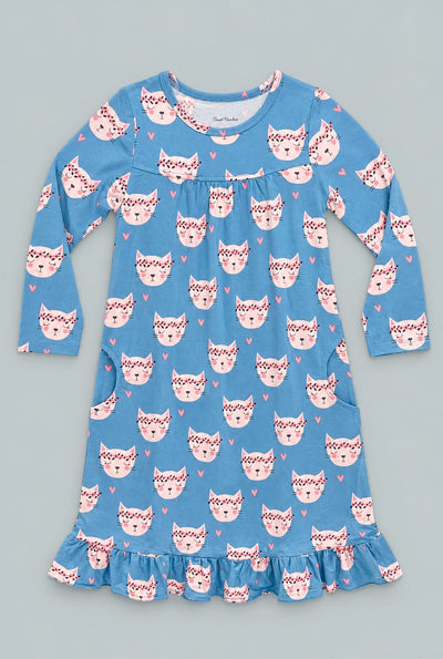 Pretty Pink Cat Boho Dress - Rachael