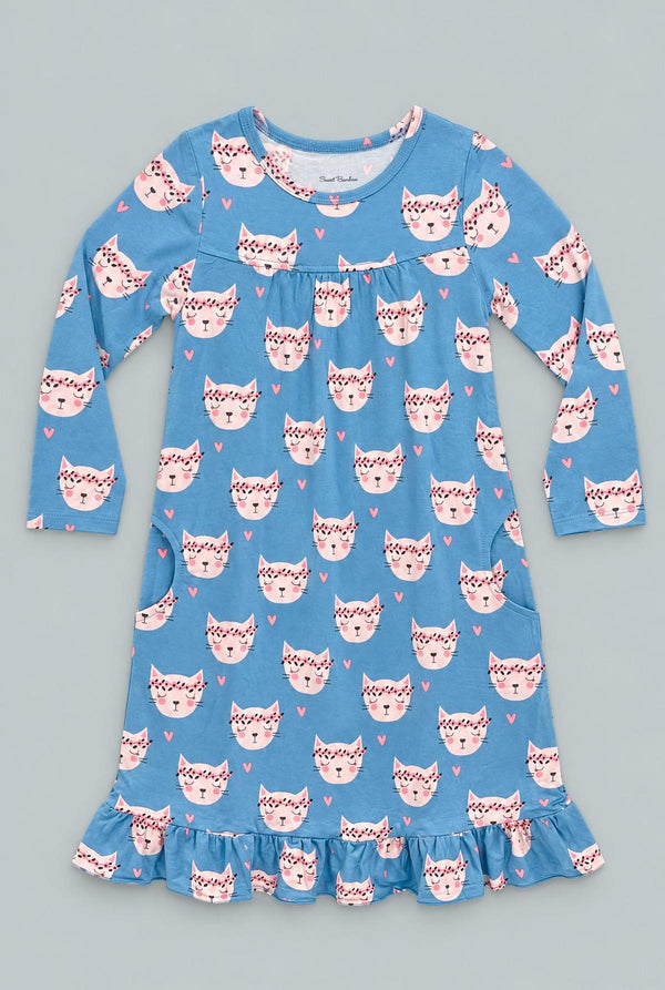 Pretty Pink Cat Boho Dress - Rachael