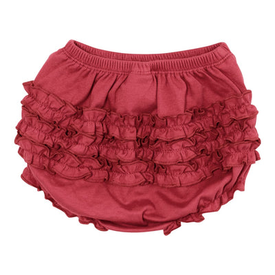 Diaper Cover With Ruffle Butt - Red
