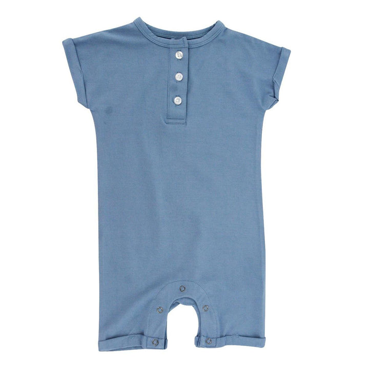 Button Romper - Bijou Blue