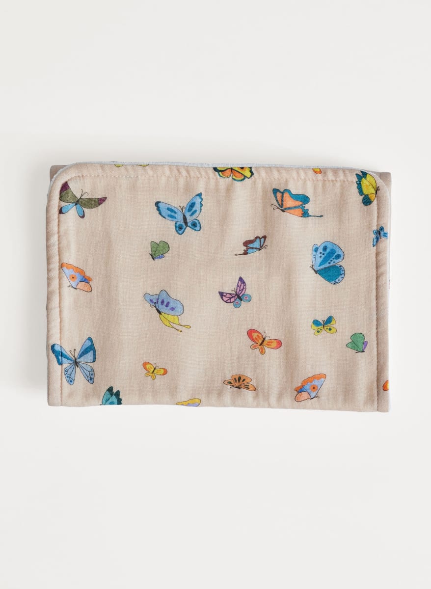Burp Cloth - Blush Peach Madame Butterfly