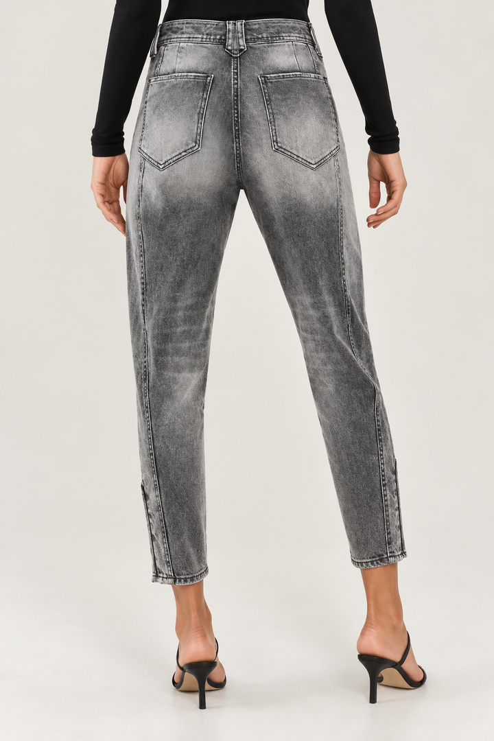 Roxie Snap Denim - Washed Black Denim