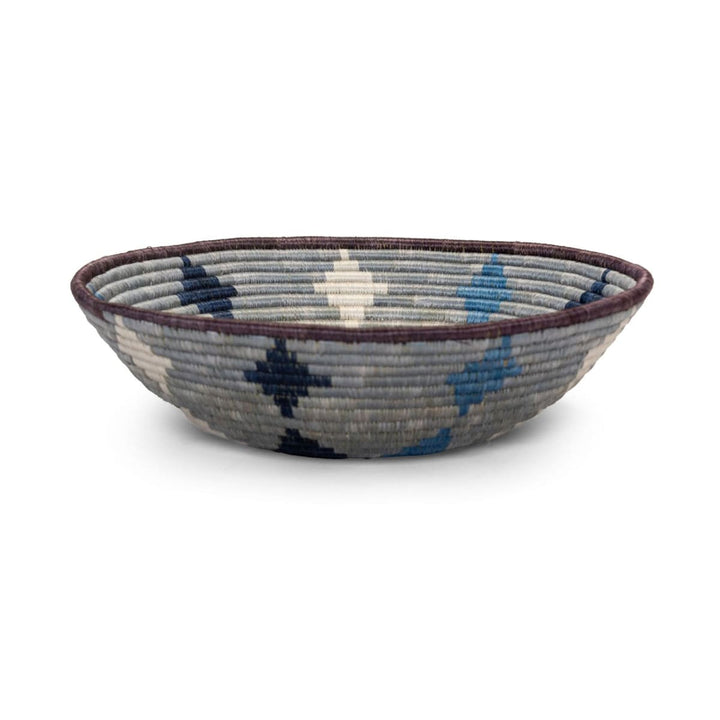 Coastal Woven Bowl 12" - Blue Diamond
