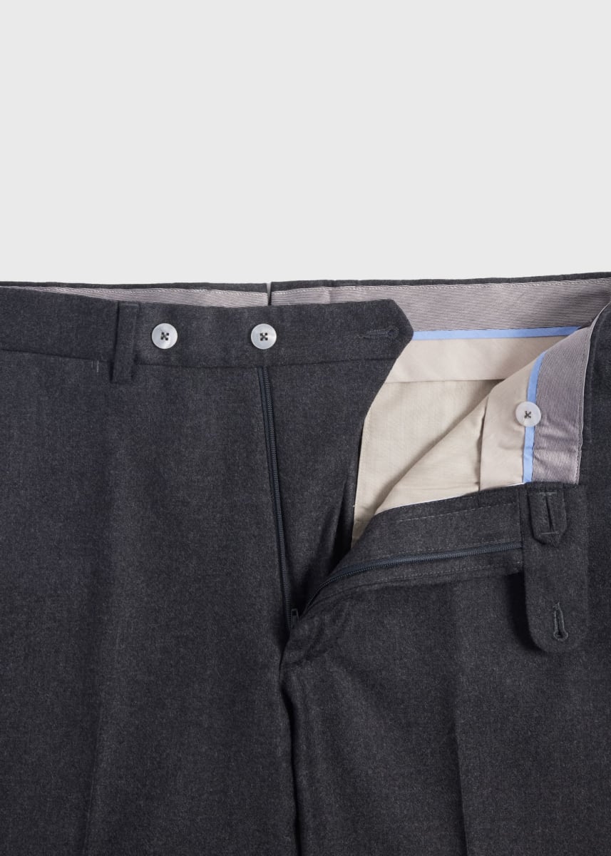 Wool & Cashmere Flannel Pant - Charcoal