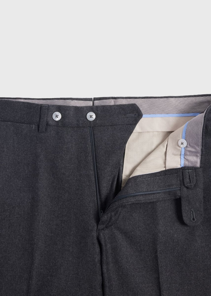 Wool & Cashmere Flannel Pant - Charcoal