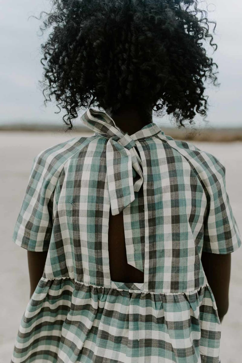 Tasmin Blouse - Pine Gingham