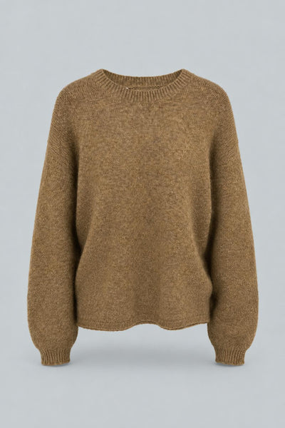 Crewneck Cashmere & Silk Sweater - Hickory