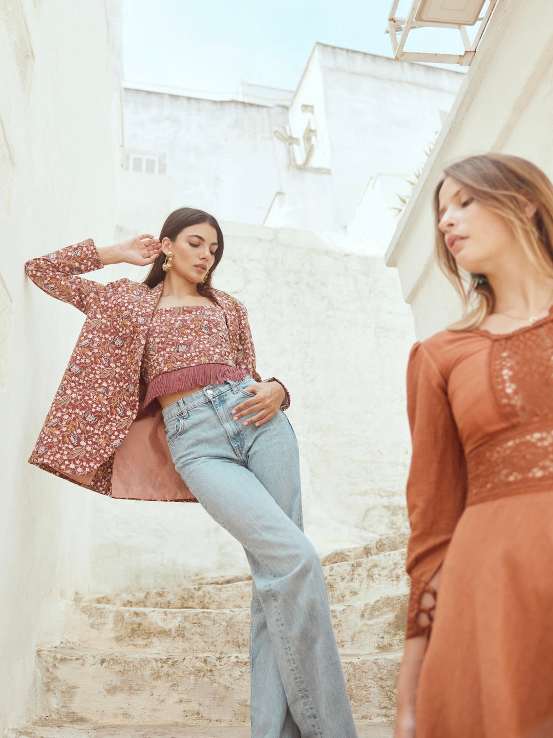 Lauren Embroidered Blazer - Plum/Blush Butterfly Floral embroidery