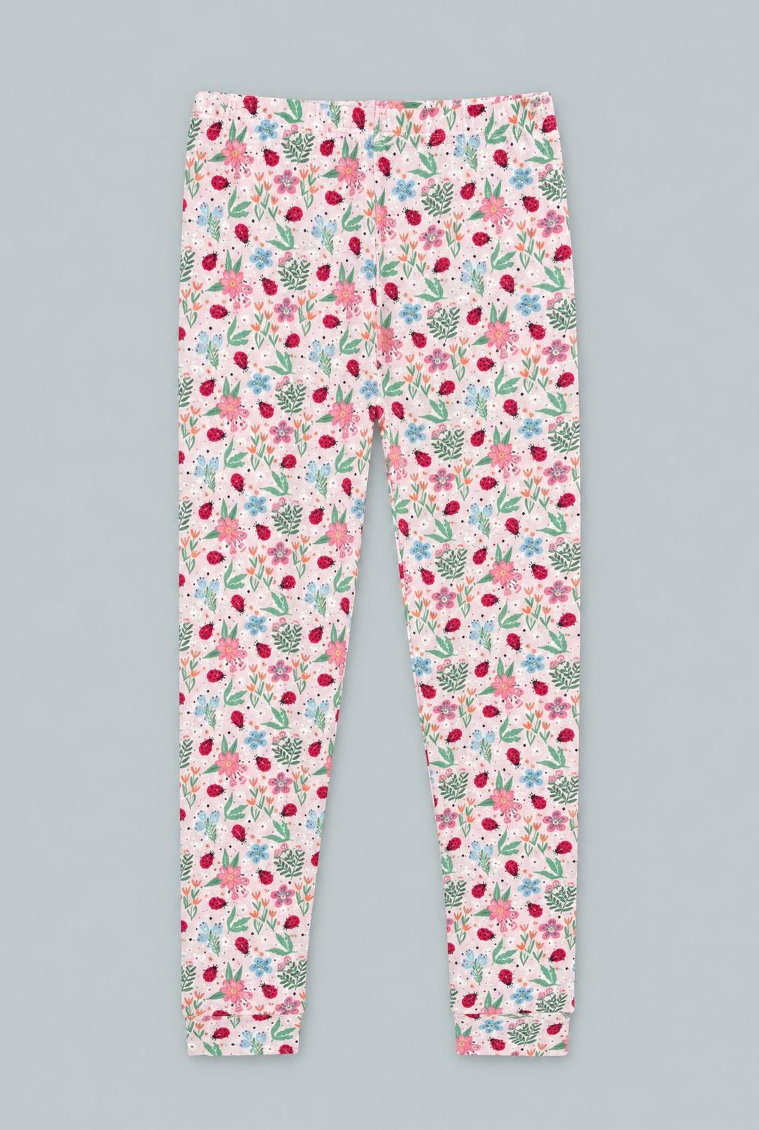 Ladybug Flower Garden Big Kid Pajama Set - Ladybug Garden