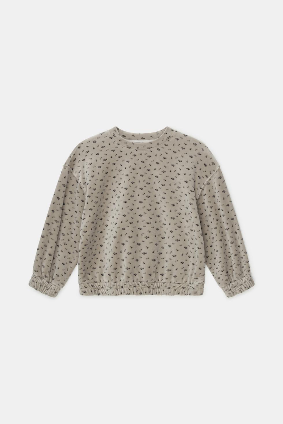 Velour print sweatshirt - Light grey