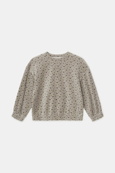 Velour print sweatshirt - Light grey