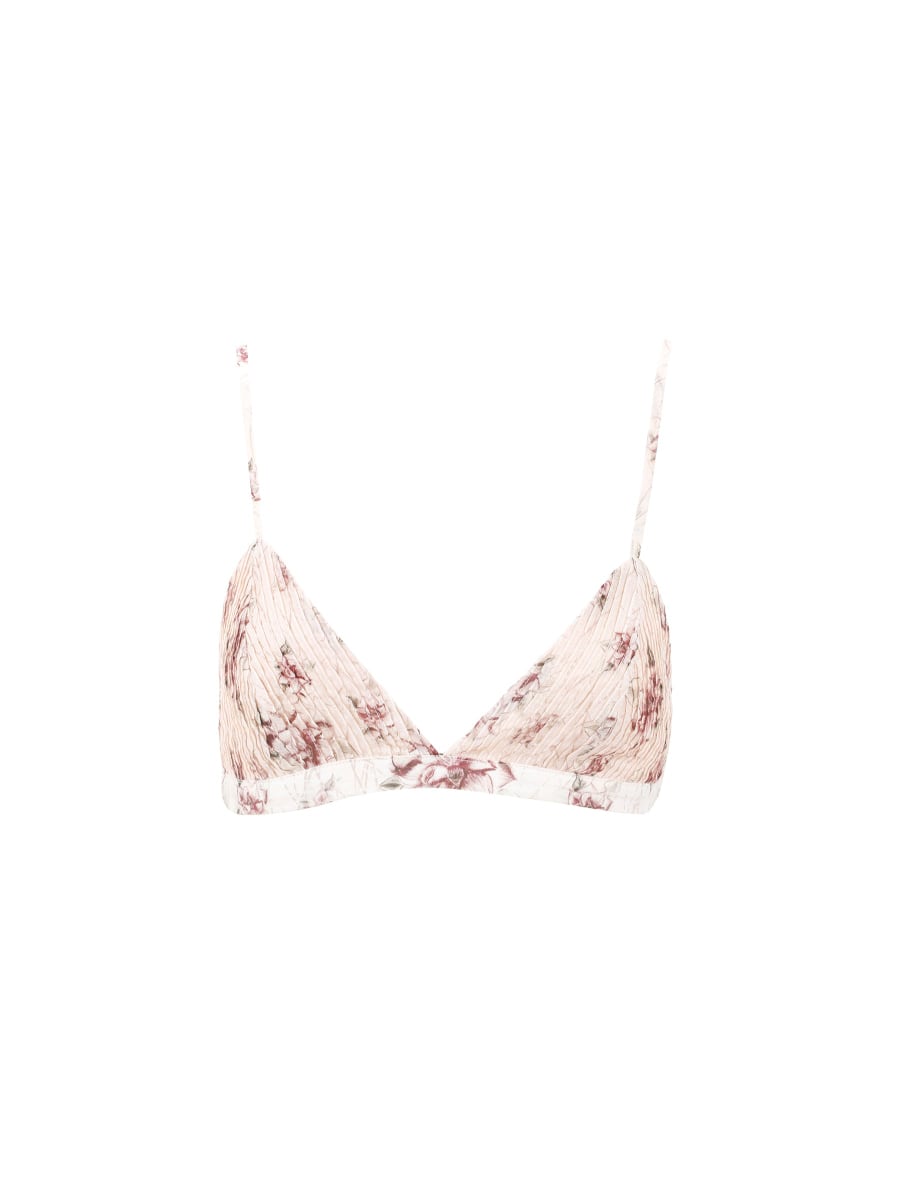 Elena Pintuck Ramie Bralette - Floral