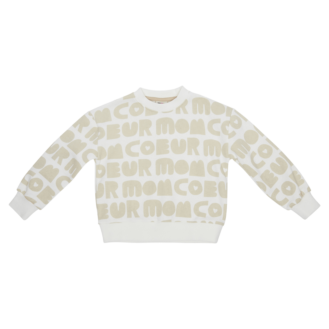 Kid Mon Coeur All-Over Sweatshirt - Natural