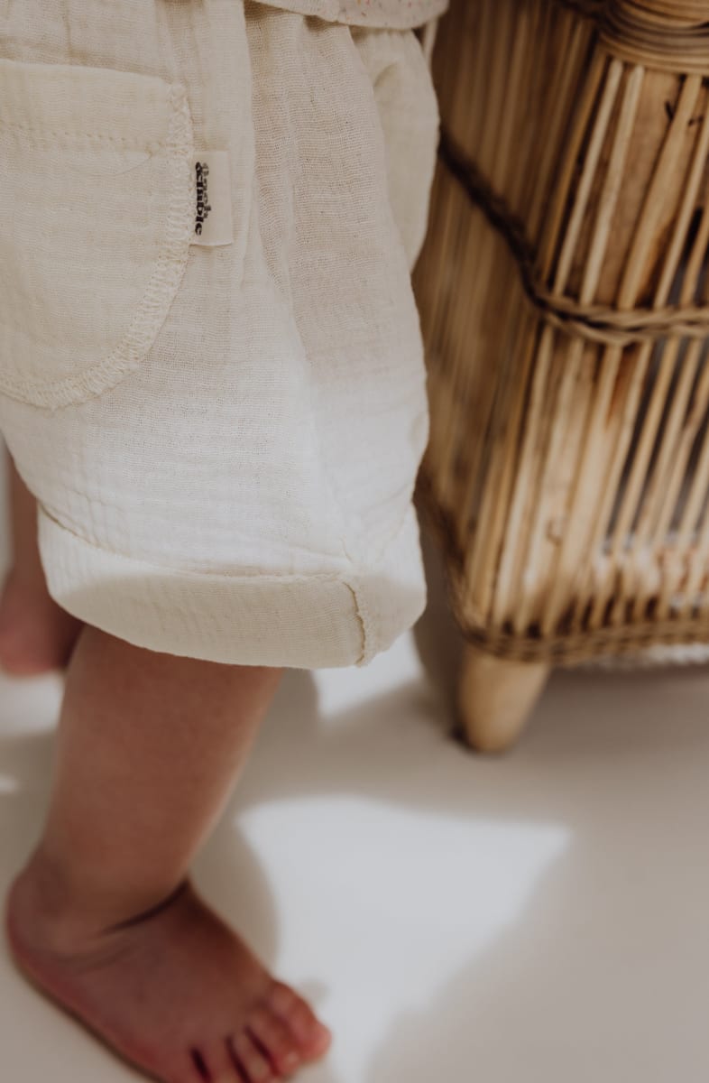 Gauze Baby Shorts - Bone