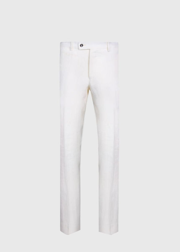 Phineas Cole Linen Dress Trouser - White - Trouser