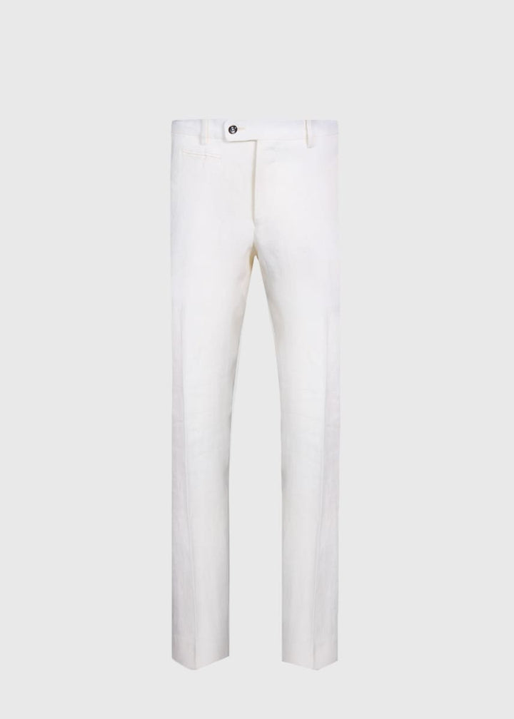 Phineas Cole Linen Dress Trouser - White - Trouser