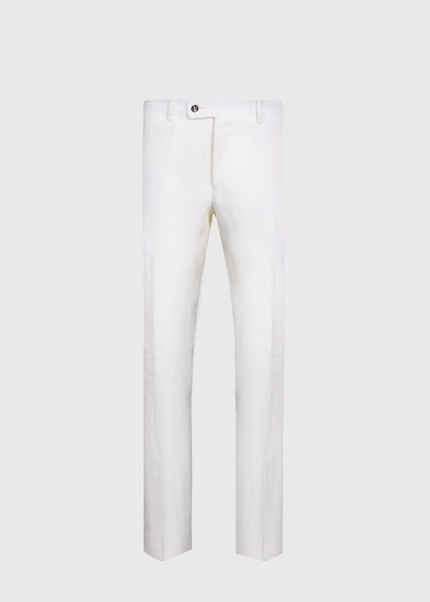 Phineas Cole Linen Dress Trouser - White - Trouser