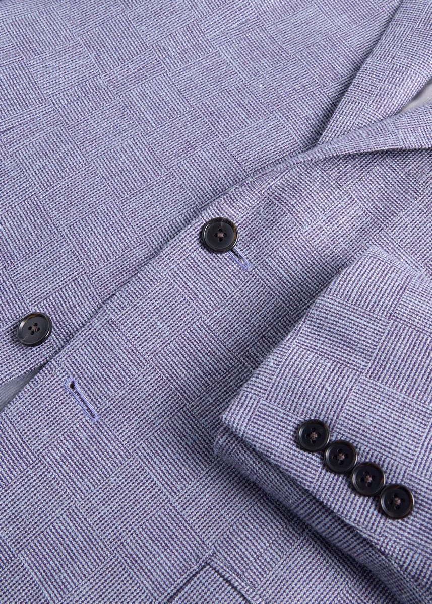 Wool Parquet Jacket - Plum - Blazer