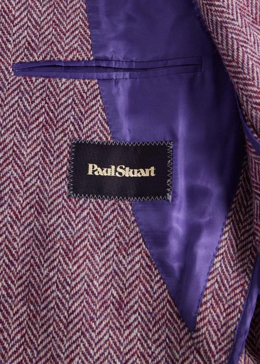 Herringbone Tweed Jacket - Plum