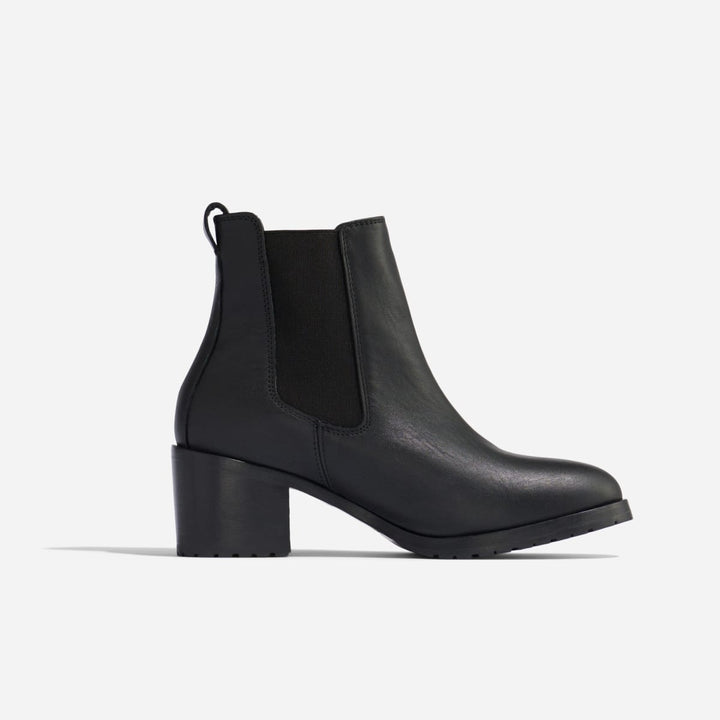 Ana Go-To Heeled Chelsea Boot - Black/Black