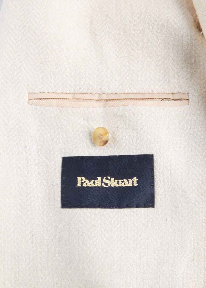 Silk & Linen Herringbone Jacket - Ivory