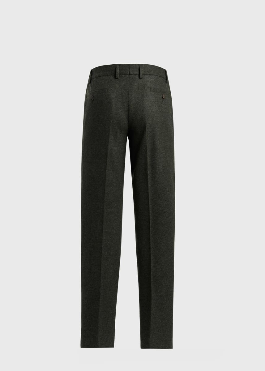 Wool Flannel Drawstring Pant - Olive