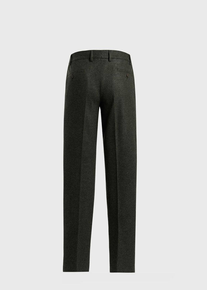 Wool Flannel Drawstring Pant - Olive