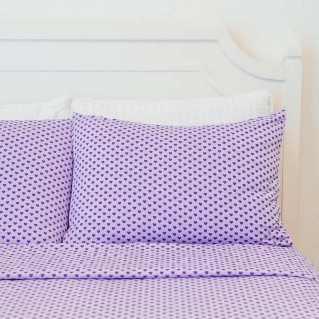 Fitted Sheet Twin - Purple Hearts