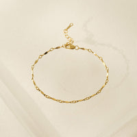Dapped Bar Chain Gold-Filled Bracelet