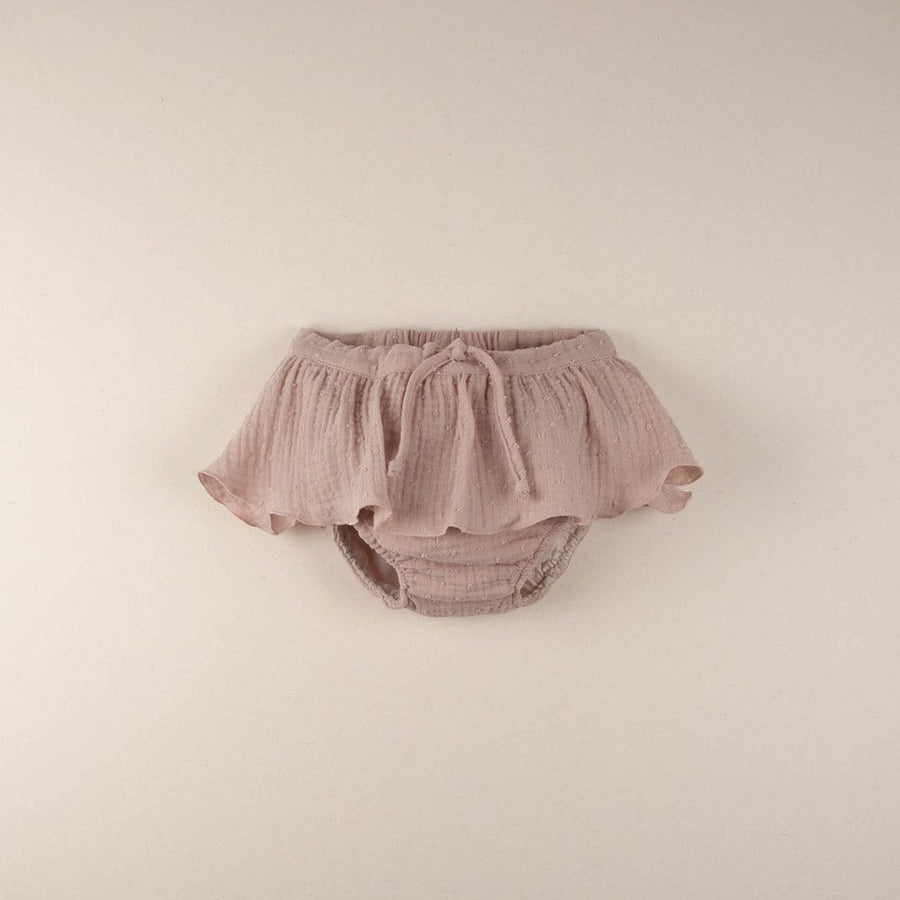 Pink Organic Culotte with Frill Shorts Popelin 