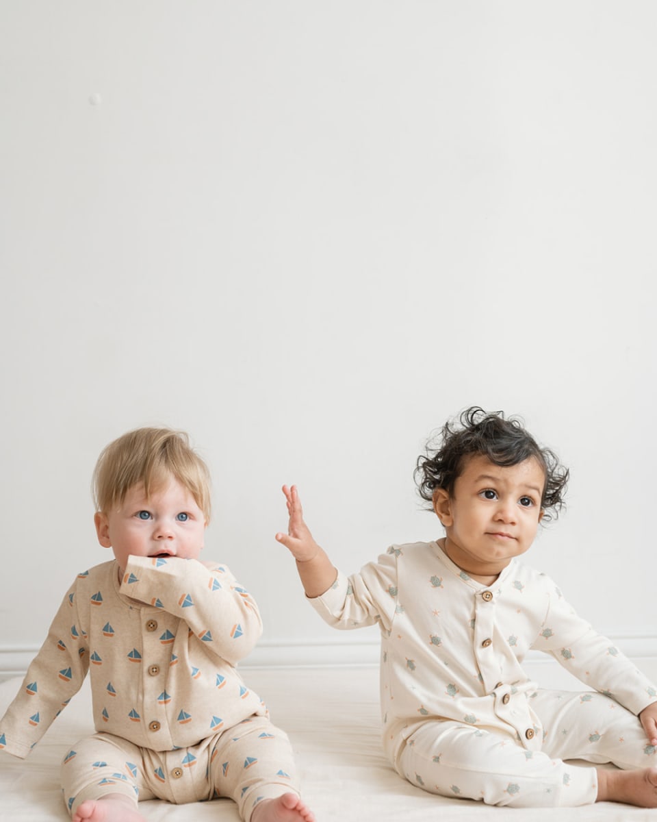 Quinn Magnetic Playsuit - Sailboats