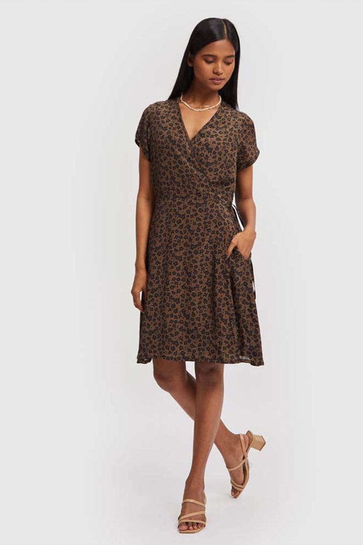 Short Wrap Dress - Spotted