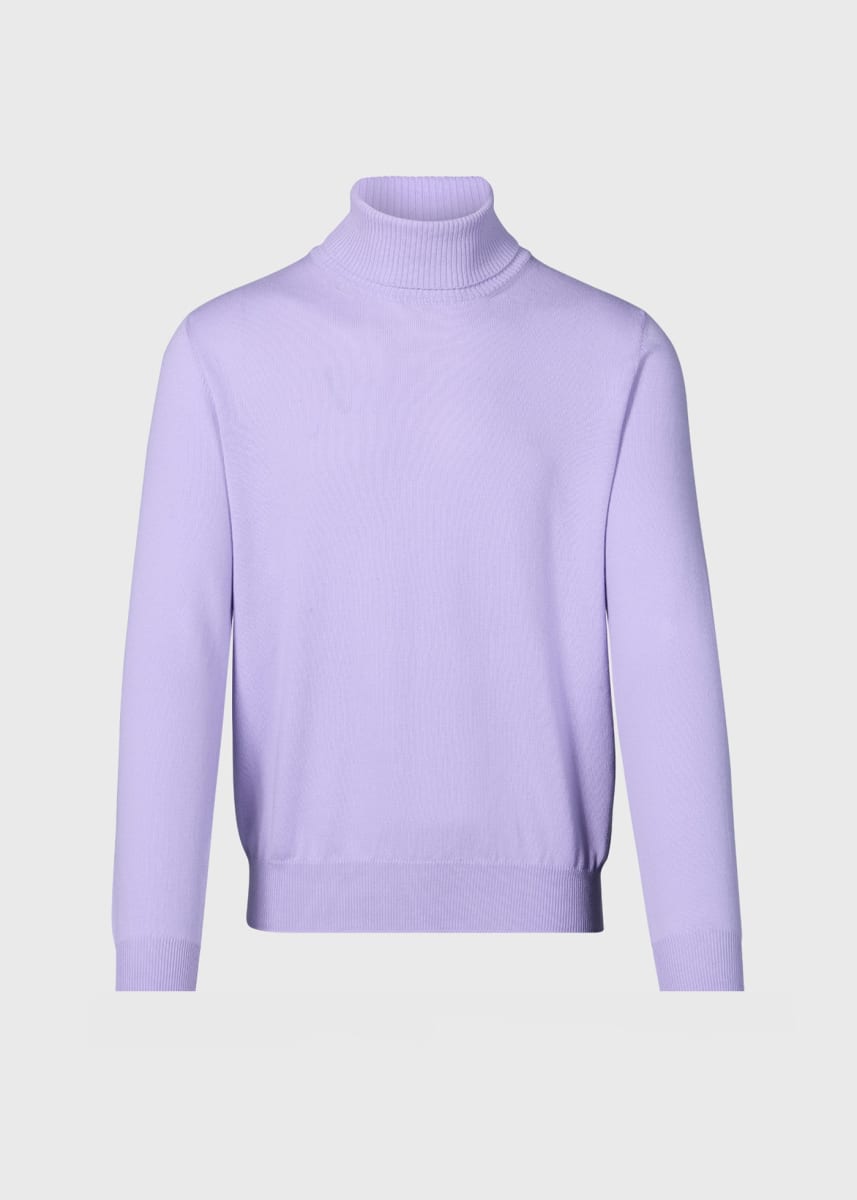 Cotton Turtleneck  Sweater - Lavender