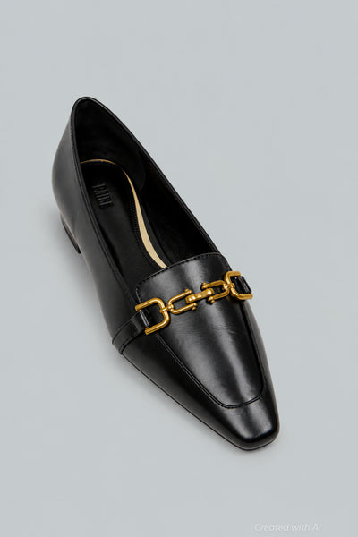Wade Flat Leather - Black - 6.5 - Flats