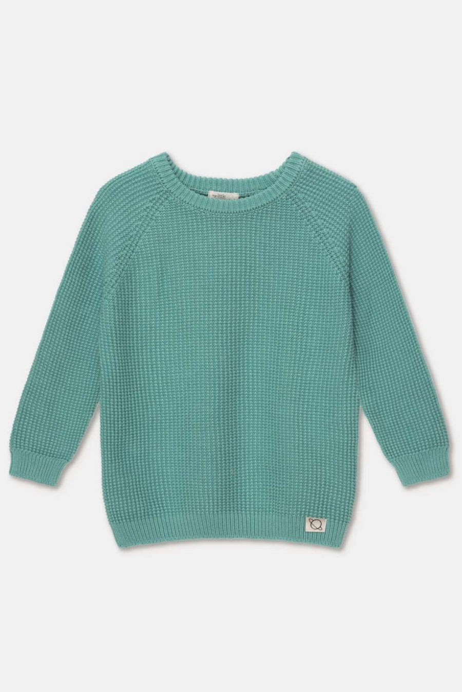 Waffle-knit raglan pullover - Green - Sweater