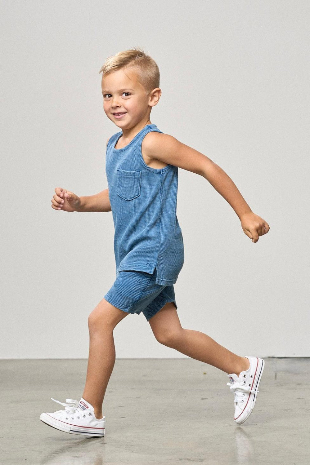Waffle Tank - Blue - Tank Top