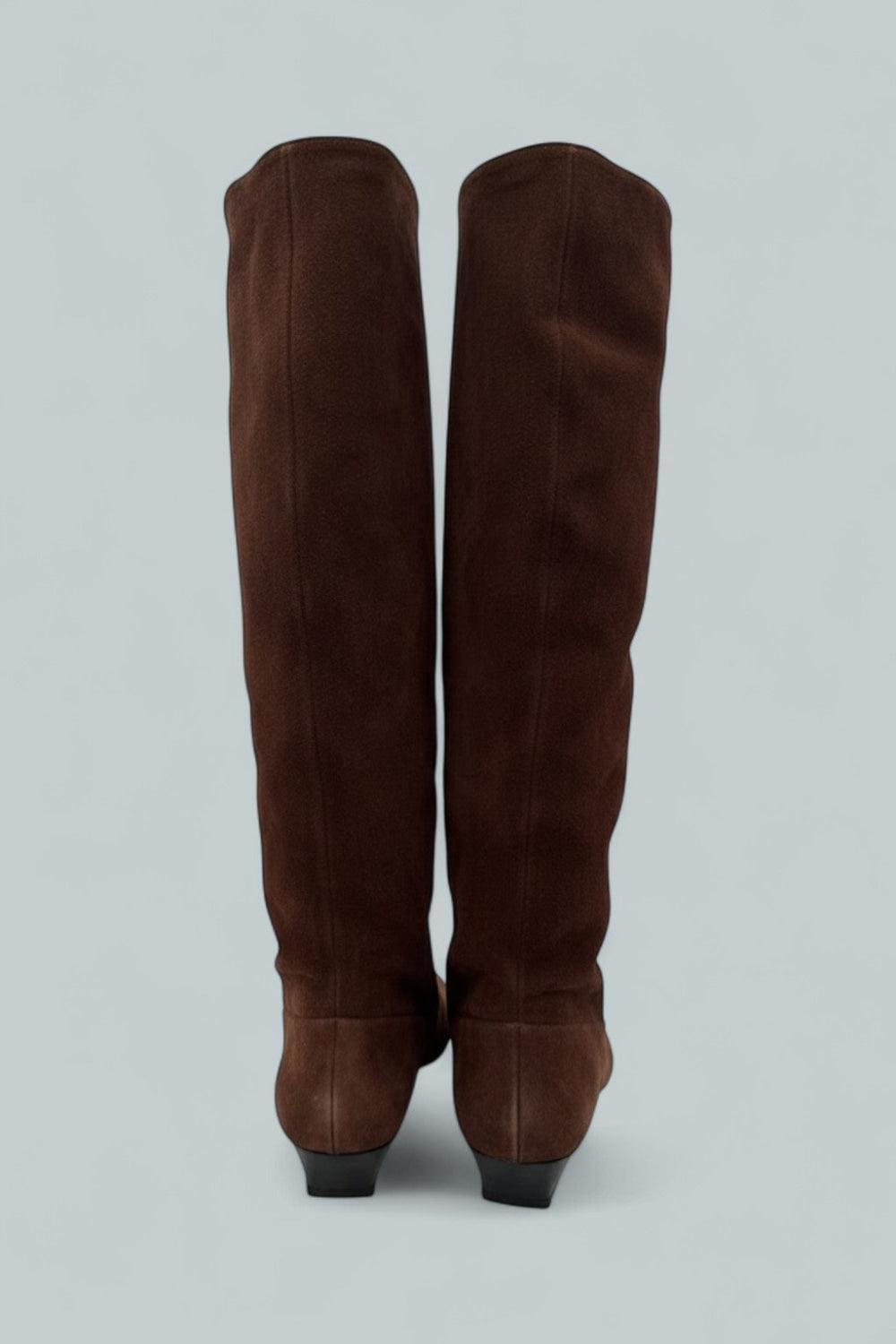 Wally Flat Boots - Mahogany Suede - Boots