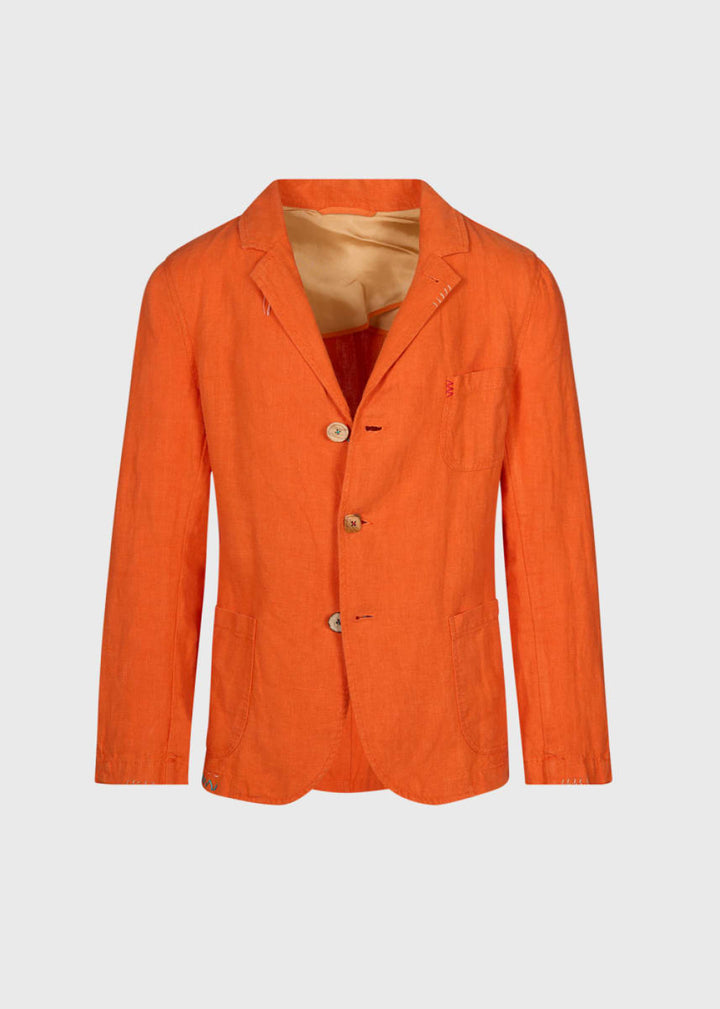 Washed Linen Jacket - Orange - XL (44) - Blazer
