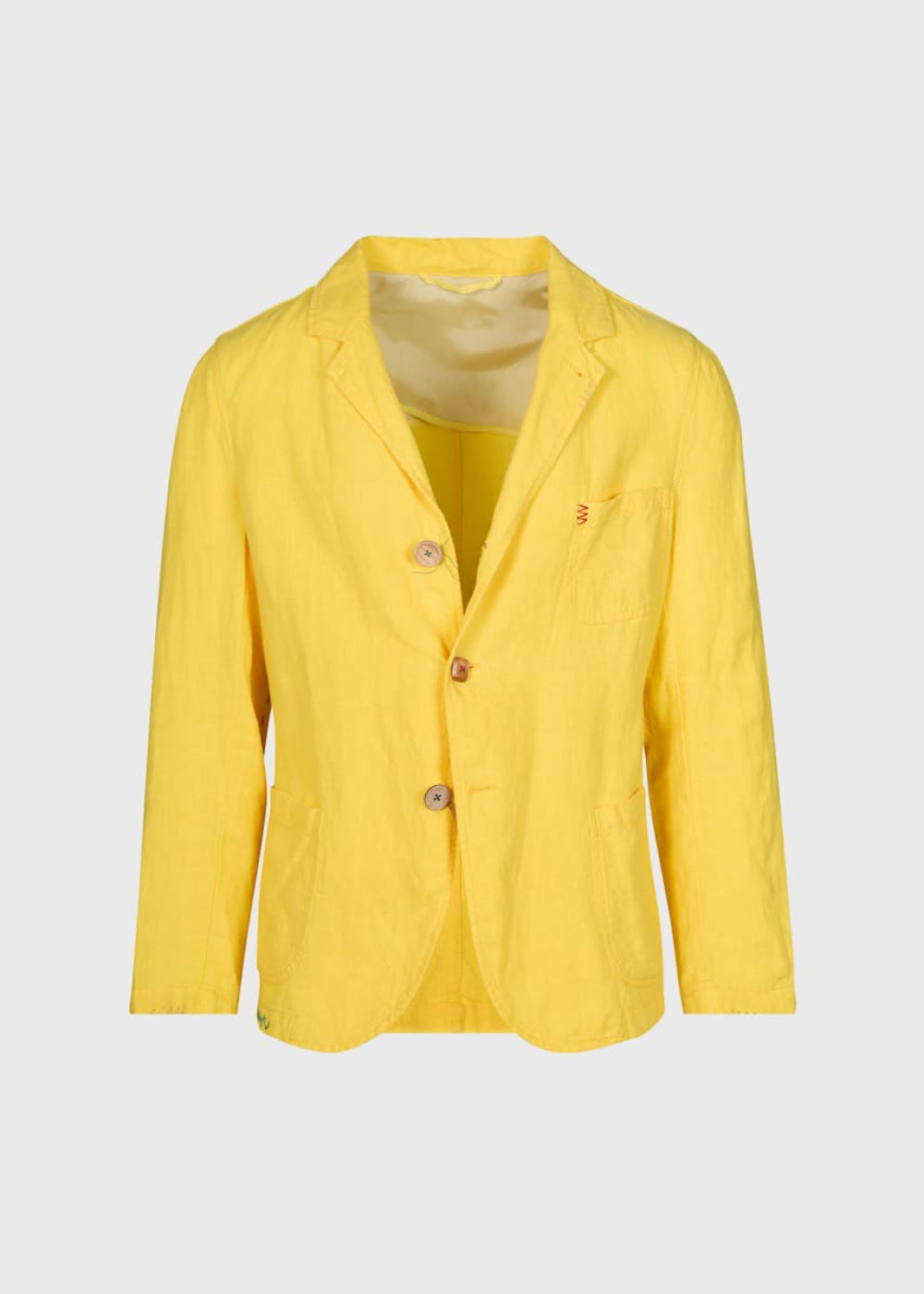 Washed Linen Jacket - Yellow - Blazer