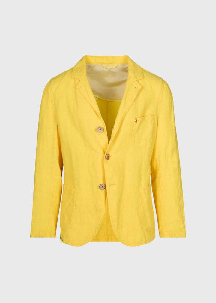 Washed Linen Jacket - Yellow - Blazer