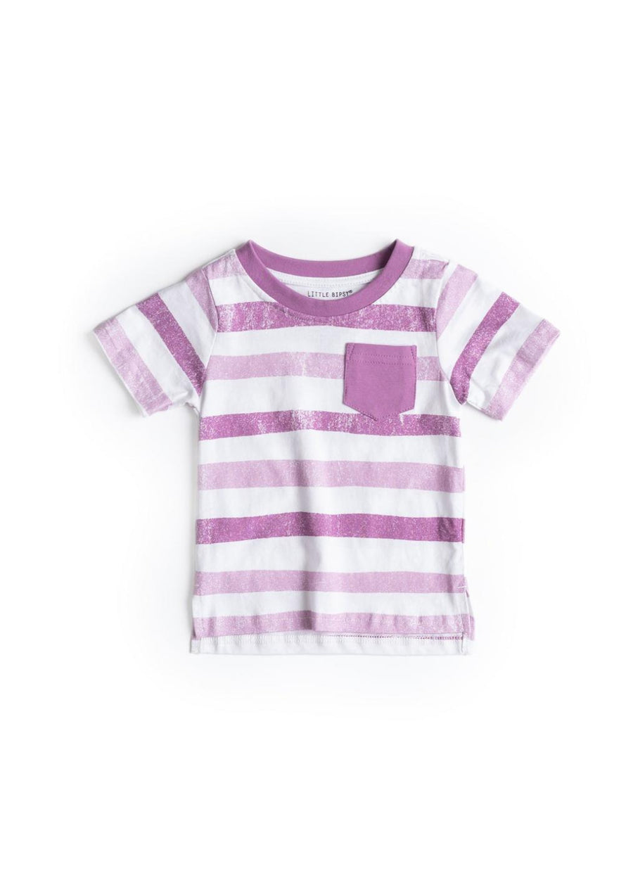Watercolor Striped Classic Tee - Dusty Plum - T-shirt