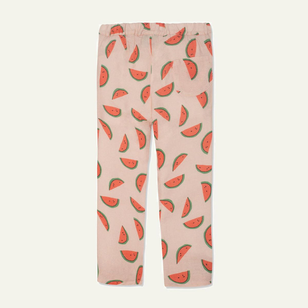 Watermelon Slices Linen Kid Pants - Misty Rose - Pants